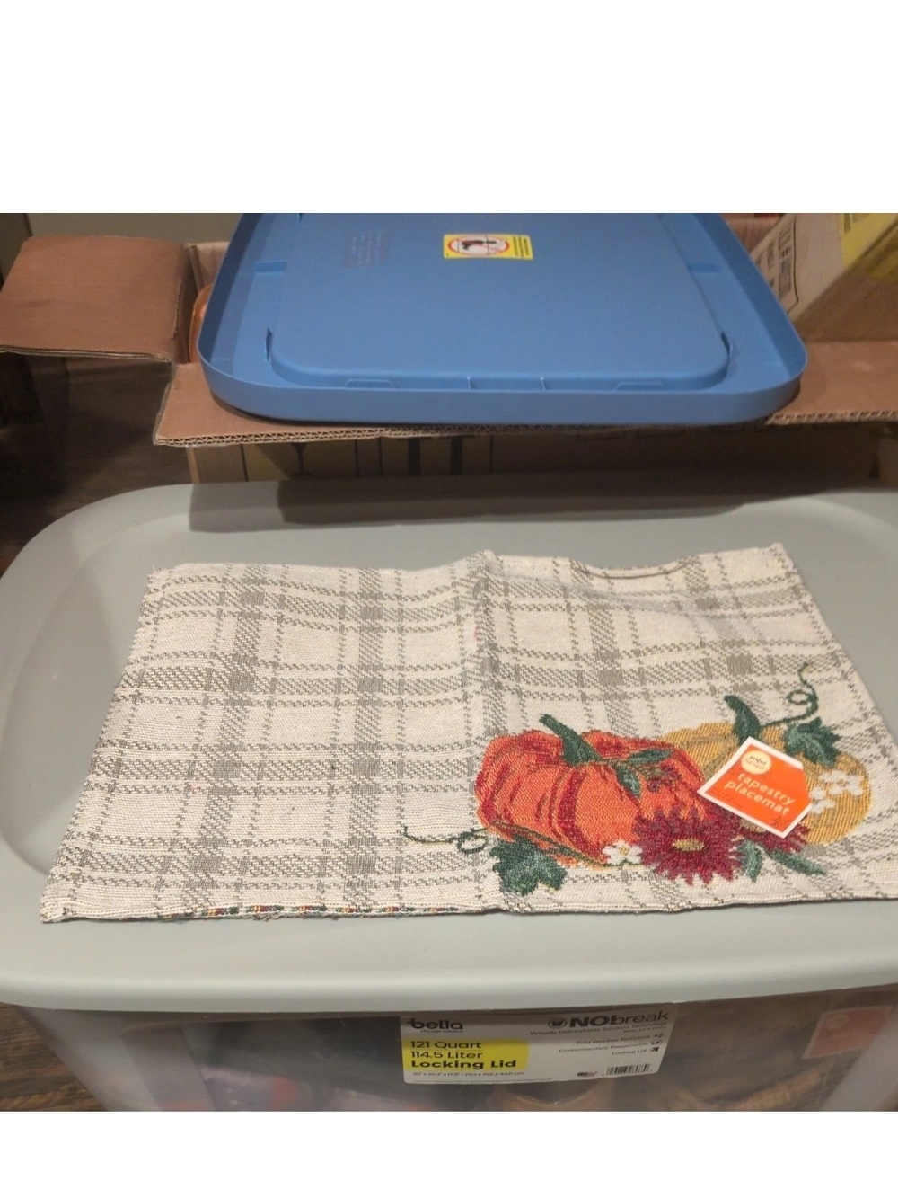 Perfect Harvest Set of 4 Tapestry Fall Pumpkin Placemats 13x18